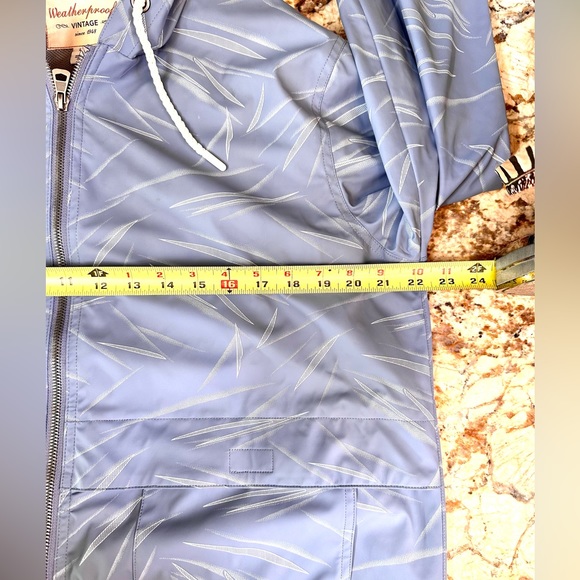 Weatherproof Vintage brand rain jacket sz LG periwinkle blue NWOT zip front - Picture 4 of 11